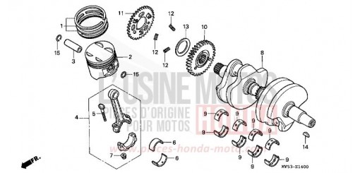 VILEBREQUIN/PISTON CB500R de 1994